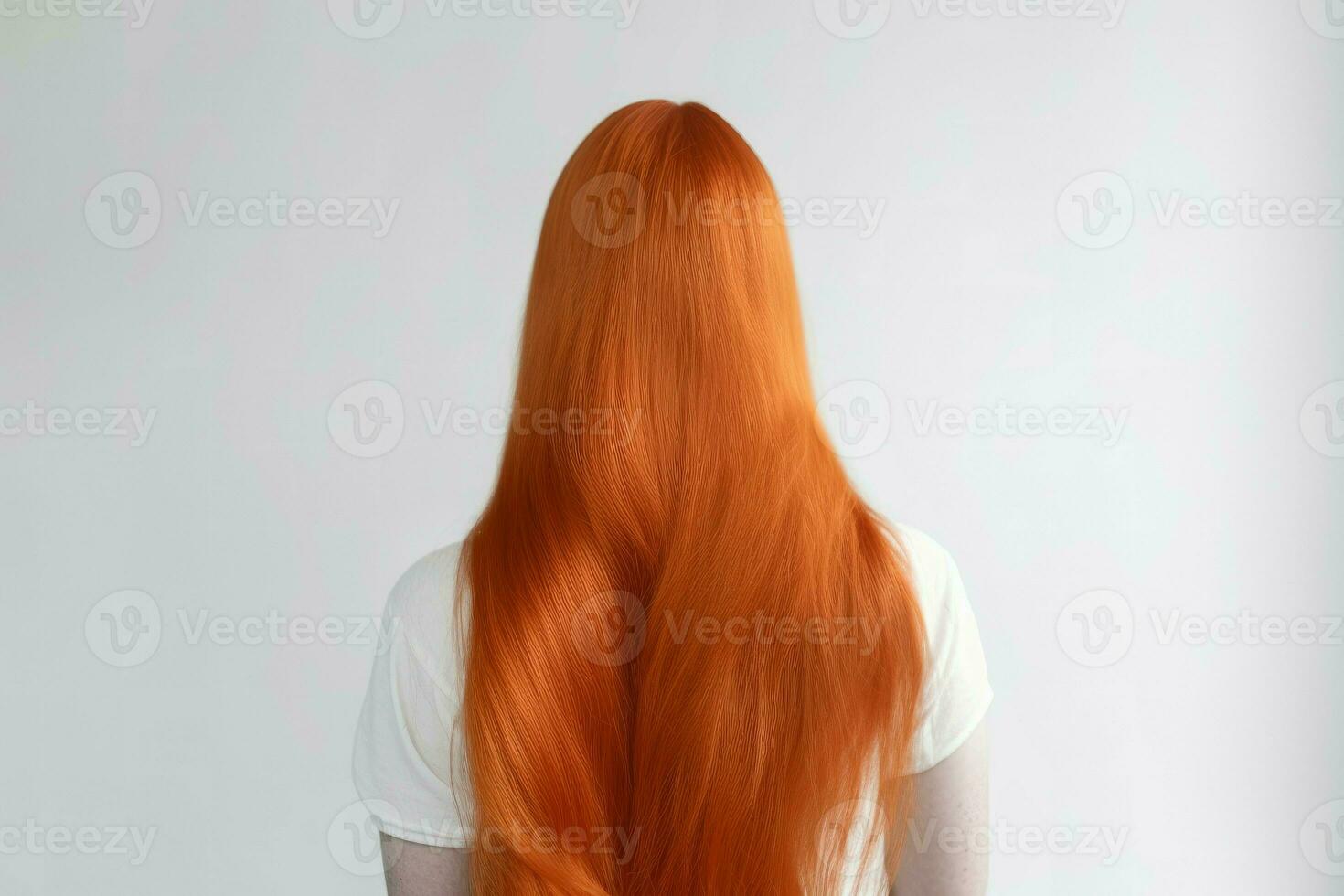 schön Frau lange rot Haar. generieren ai foto