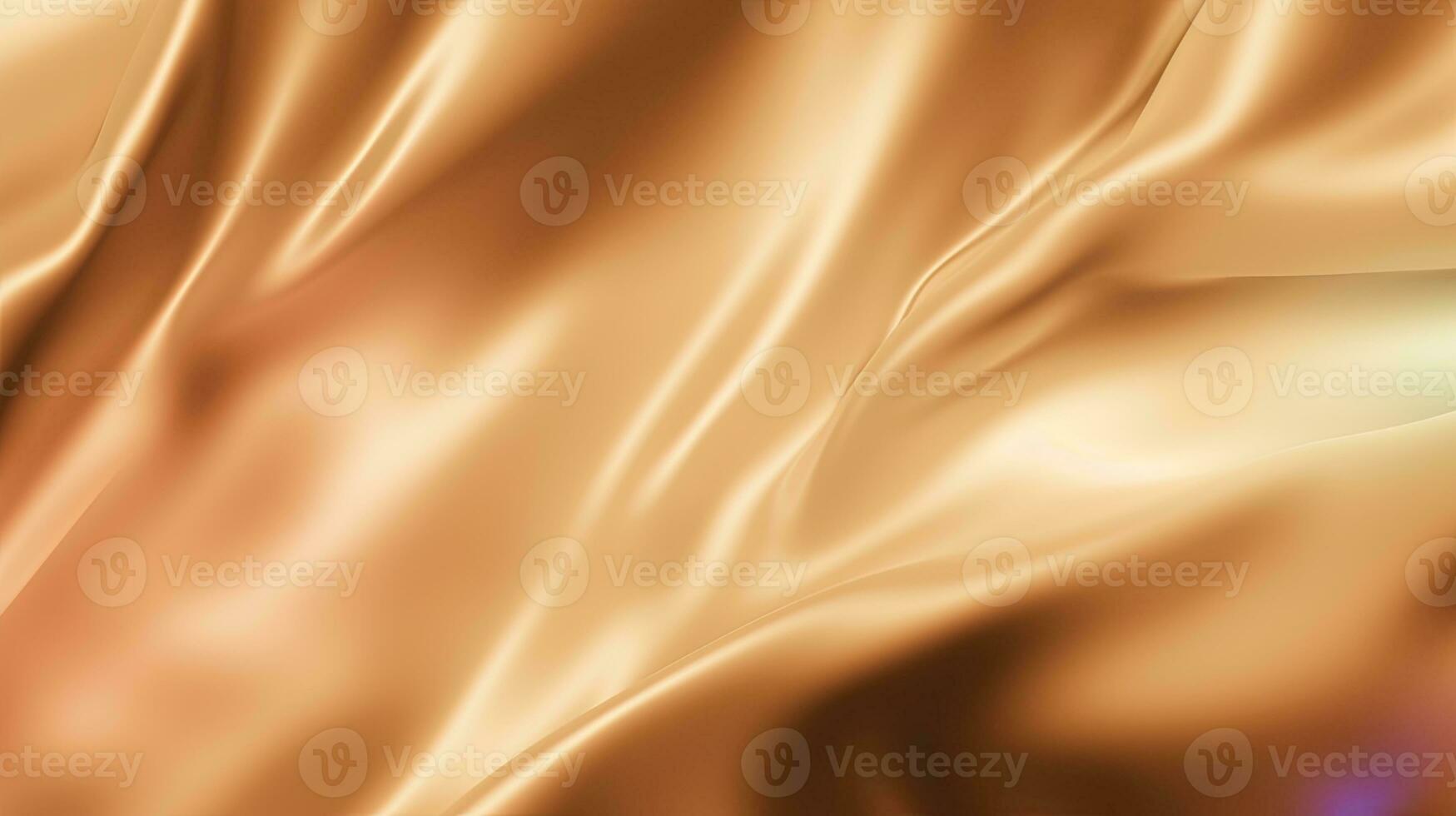 Gold Satin- Stoff Textur Hintergrund. Nahansicht von wellig golden Seide Stoff. 3d machen Illustration foto