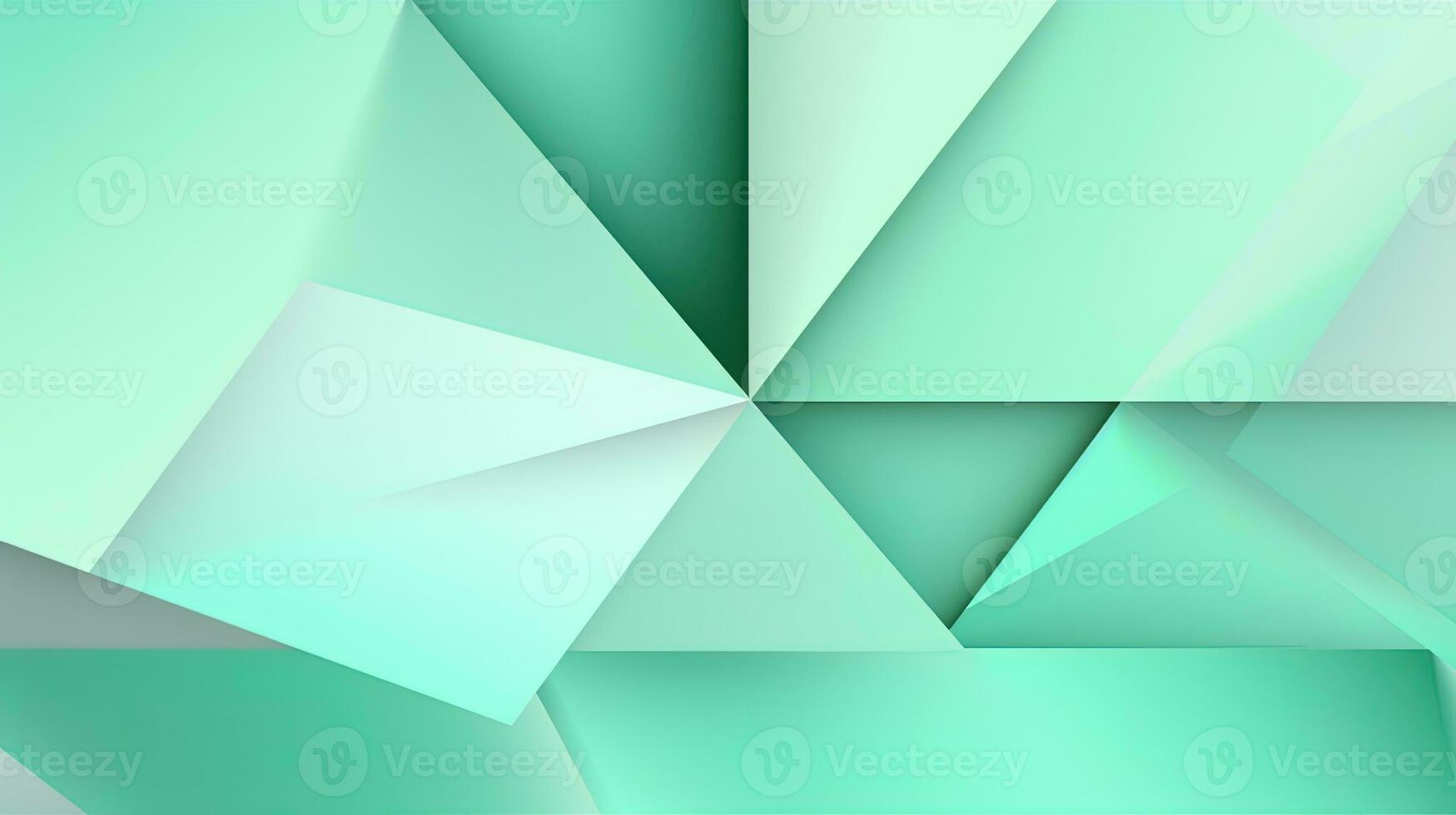 abstrakt geometrisch Hintergrund mit Dreiecke im Grün Farben. 3d Wiedergabe. foto