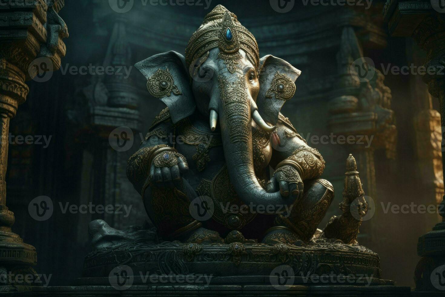 hinduistisch Skulptur Ganesha Gott. generieren ai foto