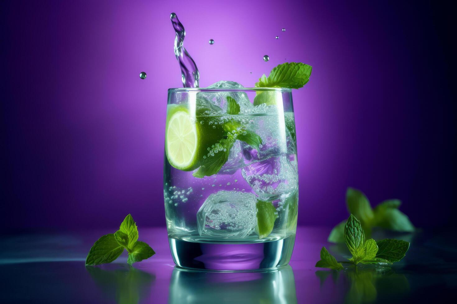 Mojito Cocktail Hintergrund. Illustration ai generativ foto