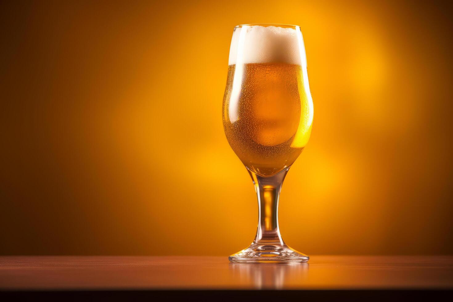 Glas von Bier Anzeige Hintergrund. Illustration ai generativ foto