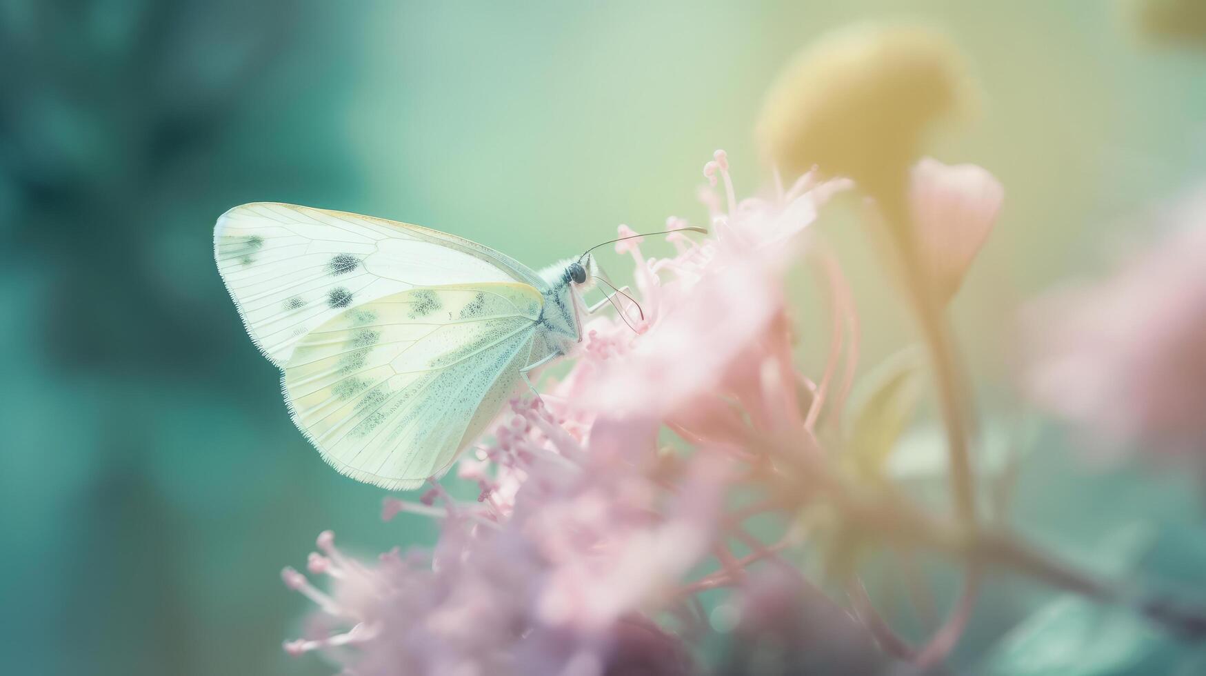 natürlich Hintergrund mit Schmetterling. Illustration ai generativ foto