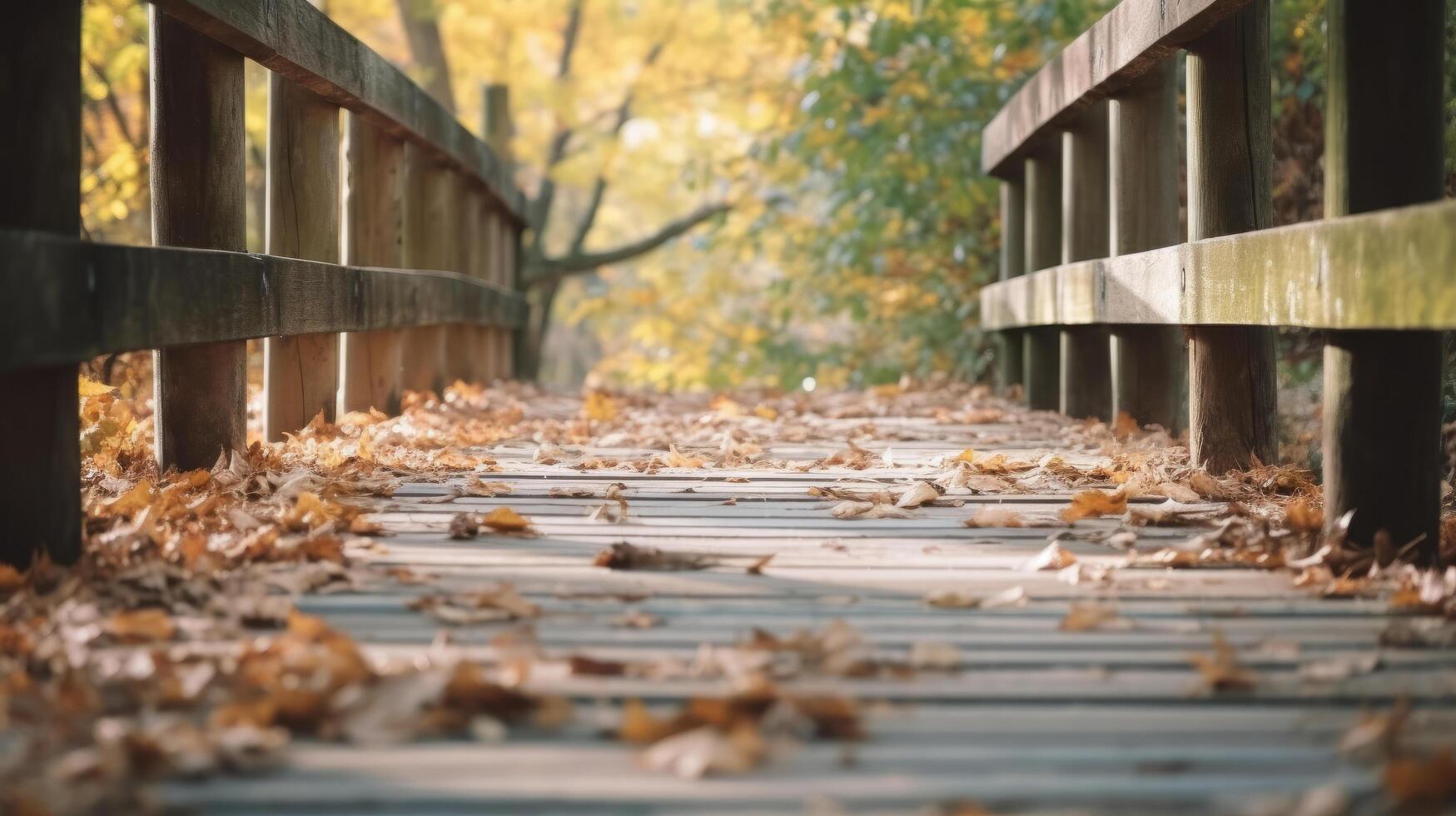 Herbst hölzern Hintergrund. Illustration ai generativ foto