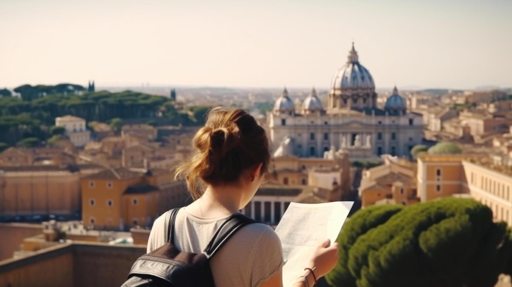 Tourist im Rom. Illustration ai generativ foto