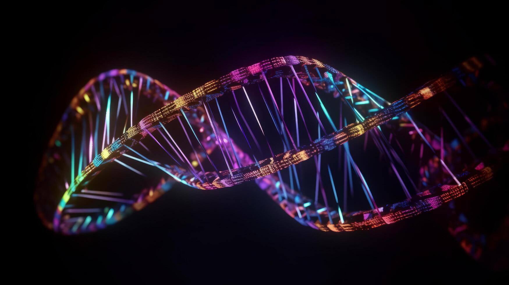 DNA doppelt Wendel. Illustration ai generativ foto