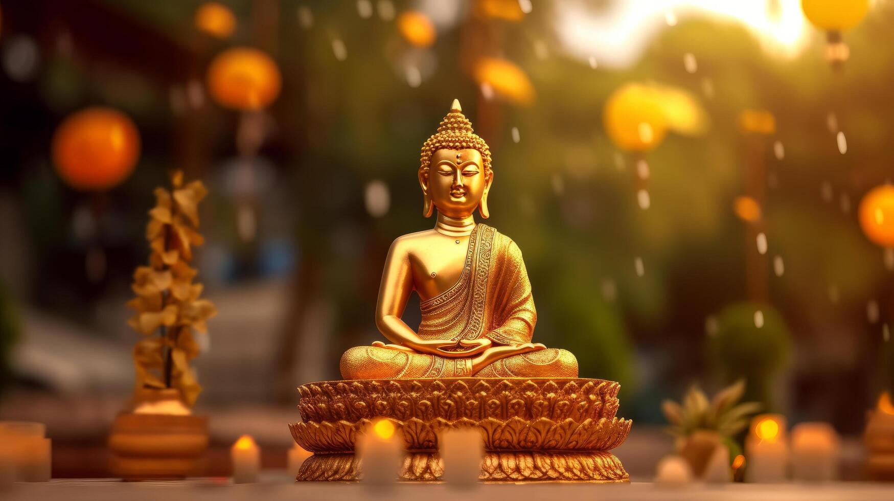 Buddha Purnima Hintergrund. Illustration ai generativ foto