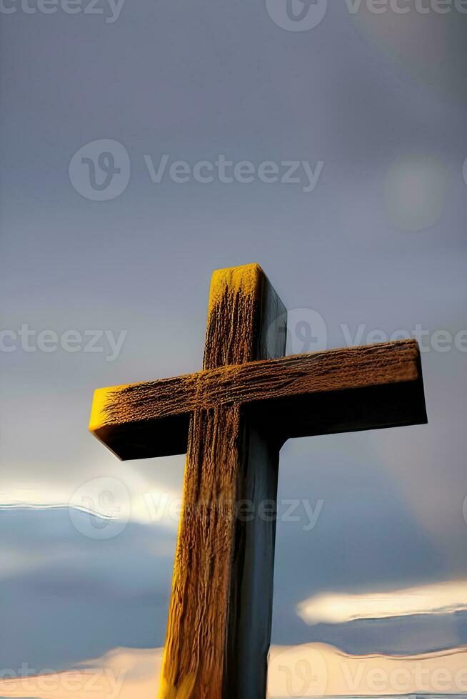 paradiesisch Schönheit - - das heilig Kreuz gegen ein wolkig Himmel foto