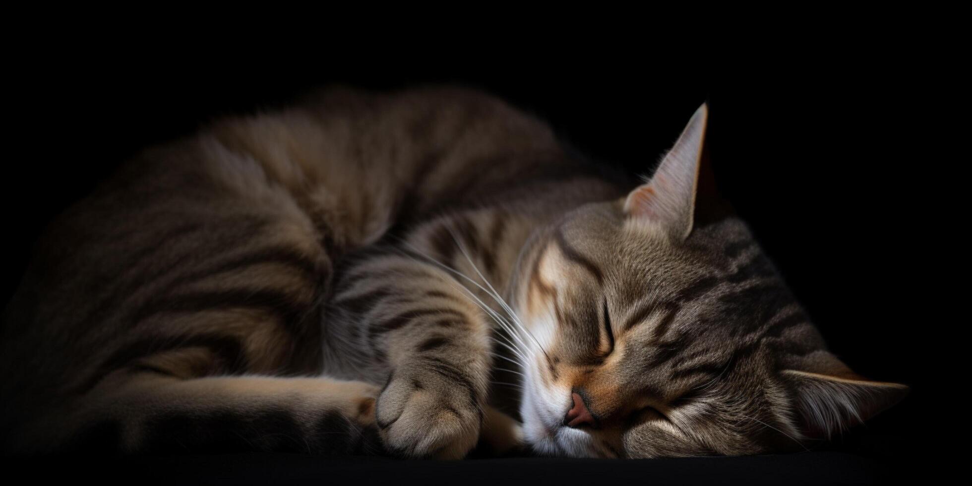 ein Katze Schlafen auf ein Fußboden ai generiert foto