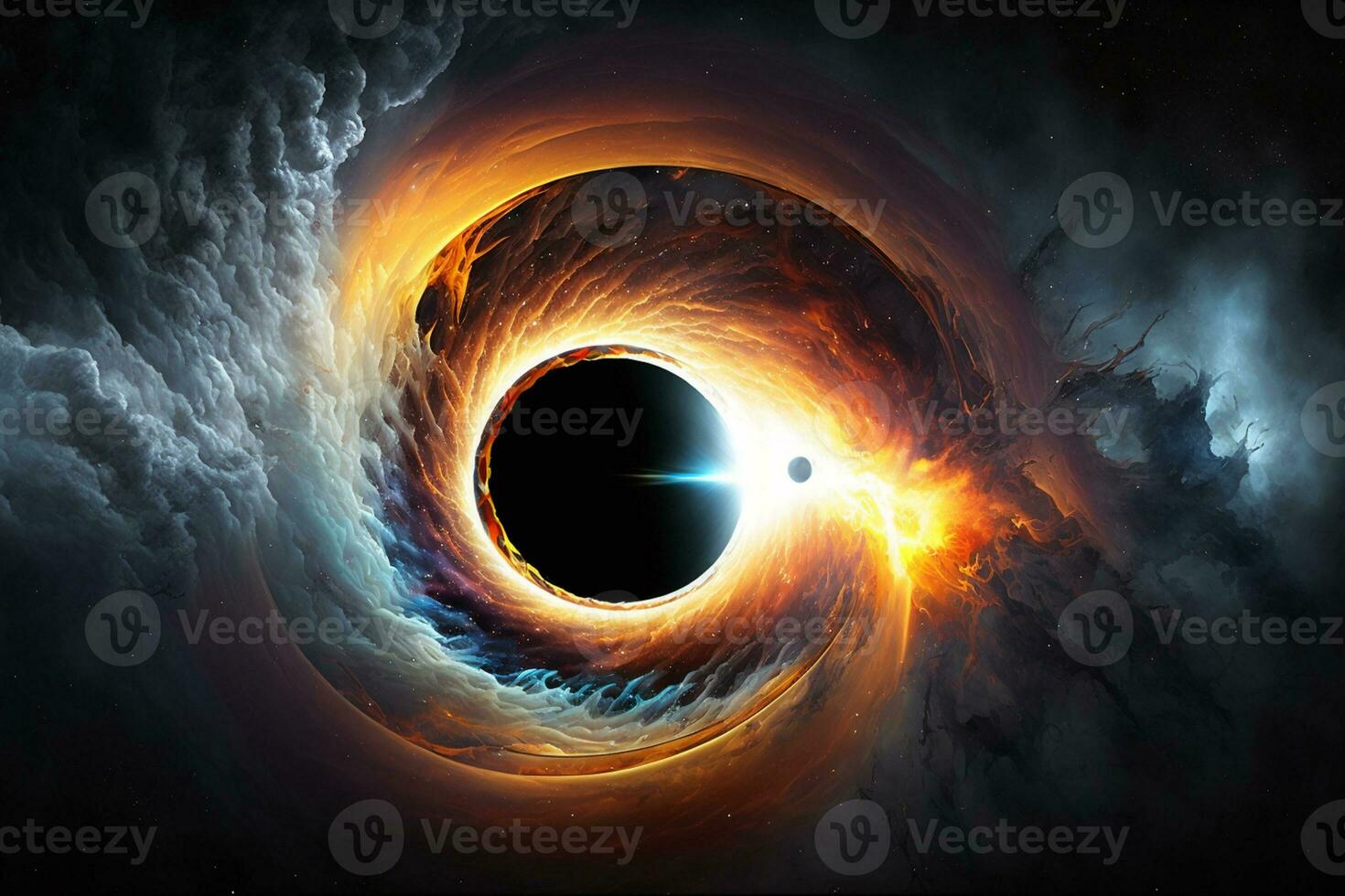 Singularität von fest schwarz Loch ai generiert foto
