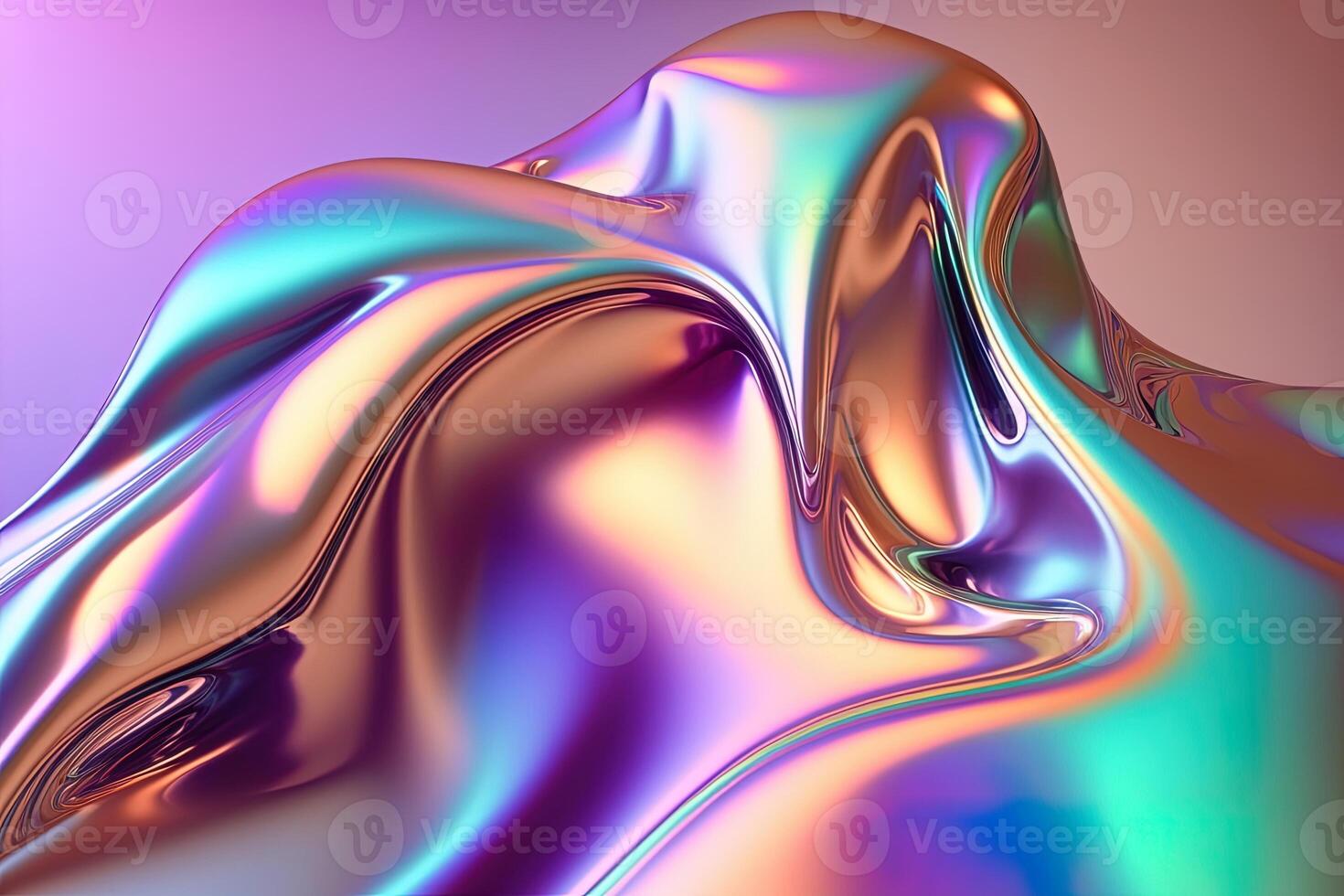 holographisch Flüssigkeit Hintergrund. Hologramm Farbe Textur mit vereiteln Wirkung. halographisch irisierend Hintergrund. Perlglanz Gradient zum Design Drucke. Regenbogen Metall. generativ ai foto