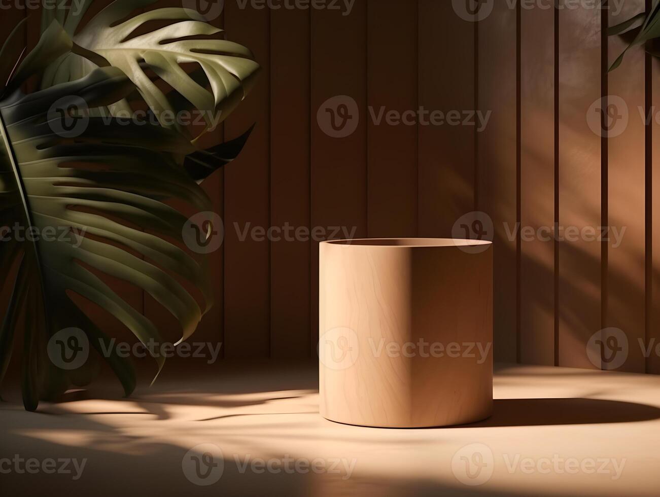 Podium Stand mit das Thema von natürlich Pflanzen ,generativ ai foto