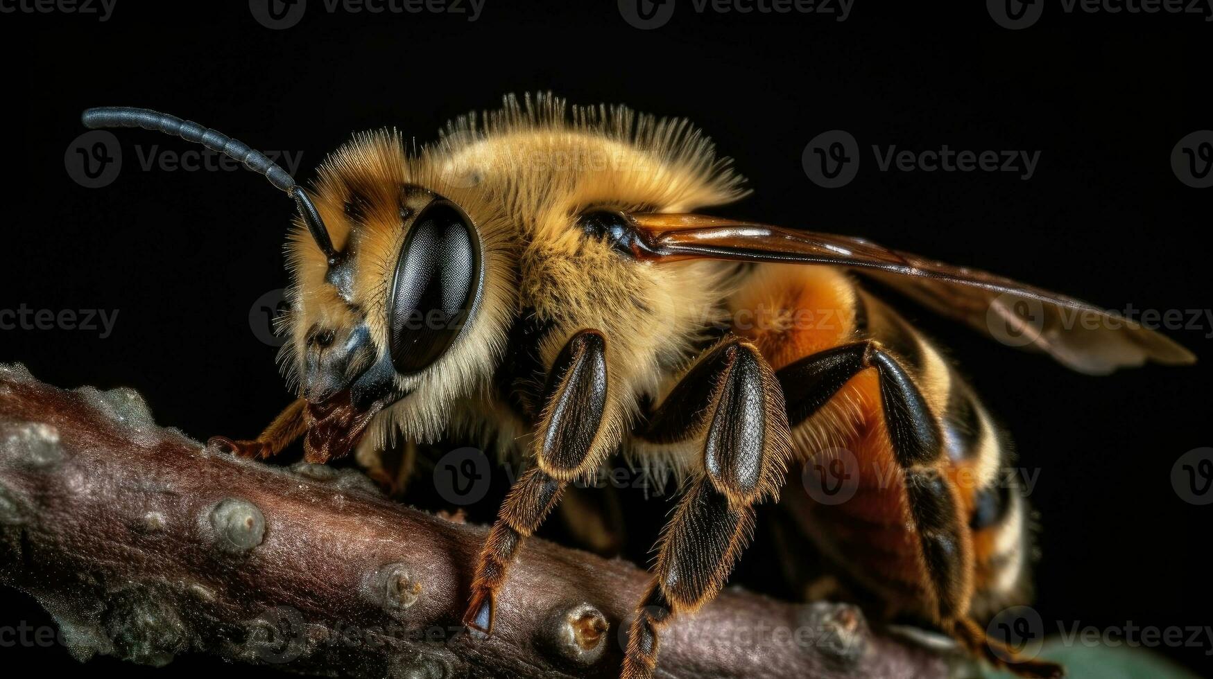 Foto von Biene Tier mit verwischen Hintergrund