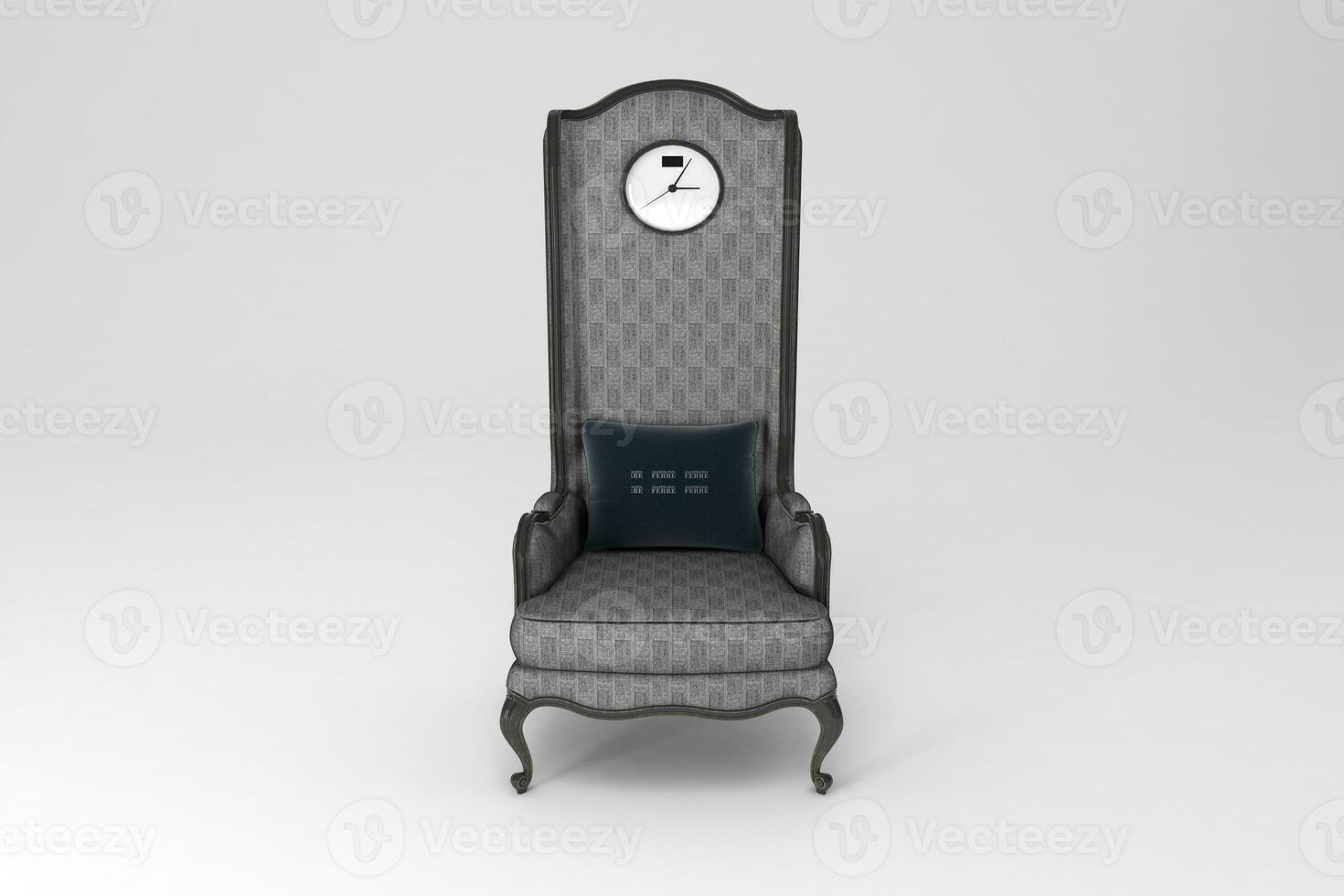 Vorderseite Sicht, modern Stuhl, minimal Konzept, Studio Schuss von stilvoll Stuhl isoliert auf Weiß Hintergrund 3d Rendern foto