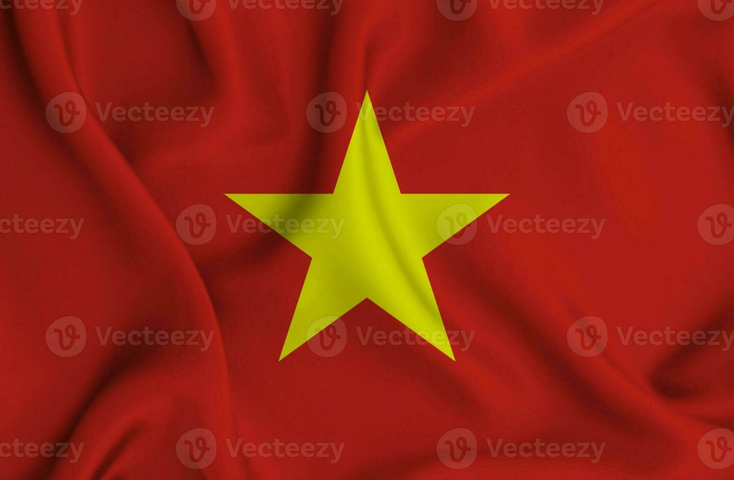 realistisch winken Flagge von Vietnam, 3d Illustration foto