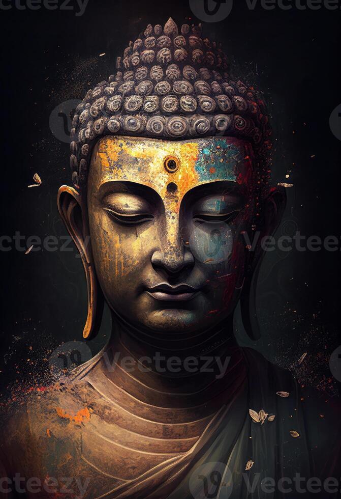 Buddha Statue. ai generiert. foto