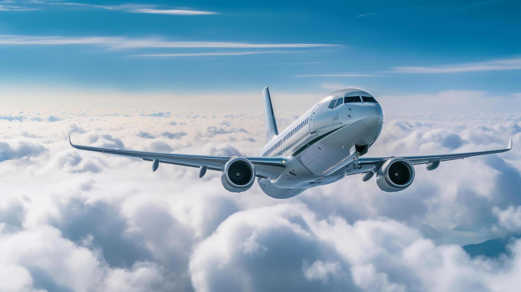 Flugzeug im Himmel Hintergrund. Illustration ai generativ foto