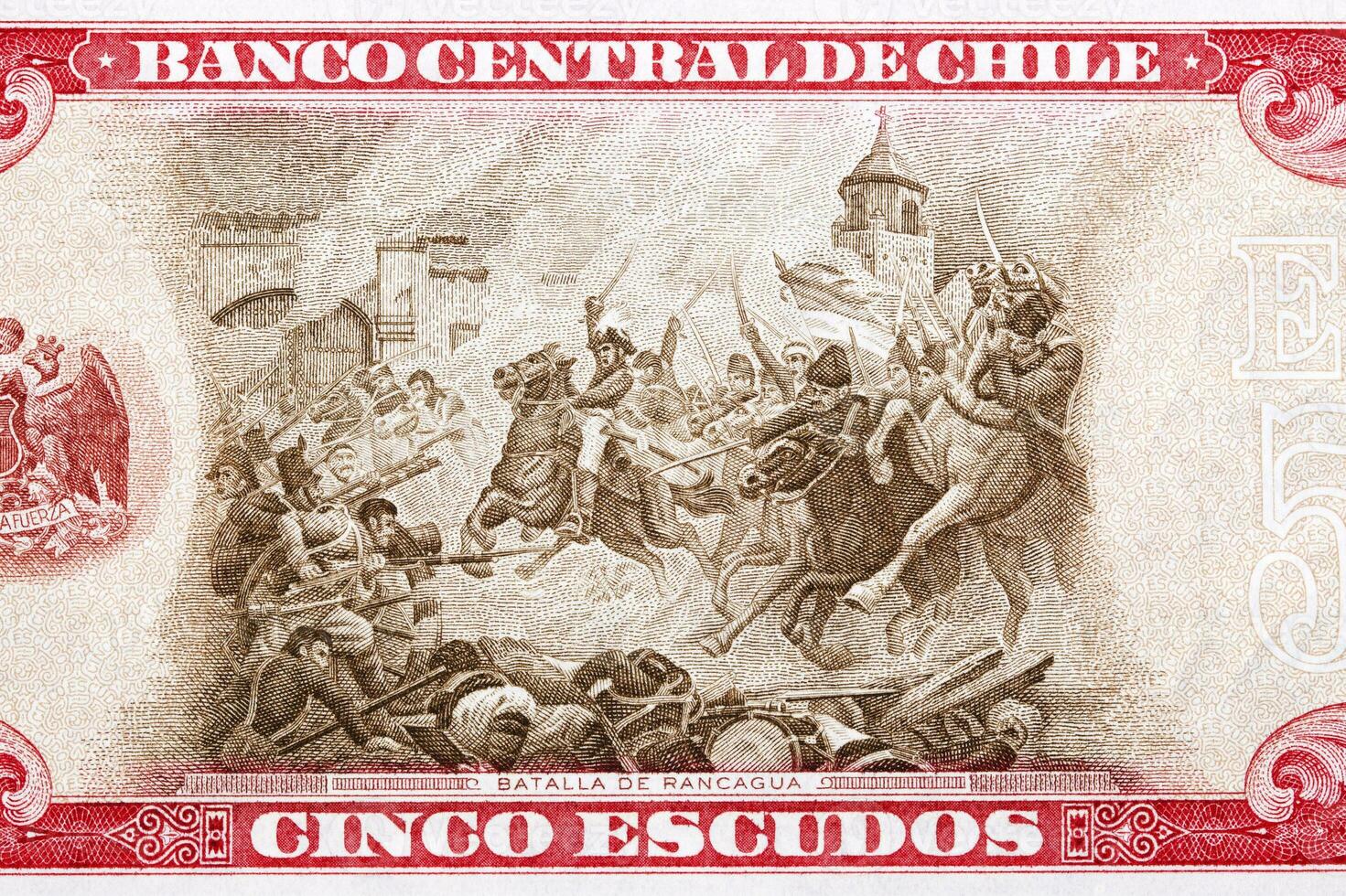 Schlacht von rancagua von alt chilenisch Geld foto