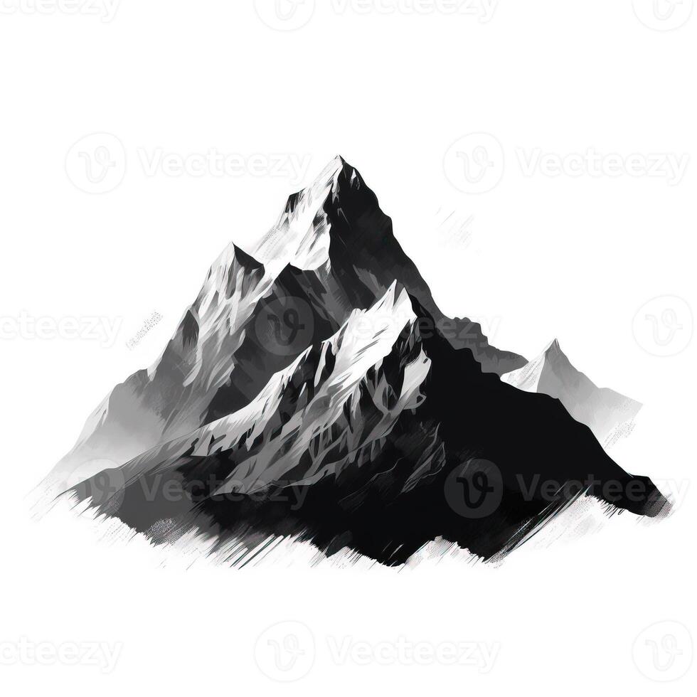 Berge Bleistift Zeichnung einfach Illustration von generiert ai Berge Bleistift Zeichnung einfach foto