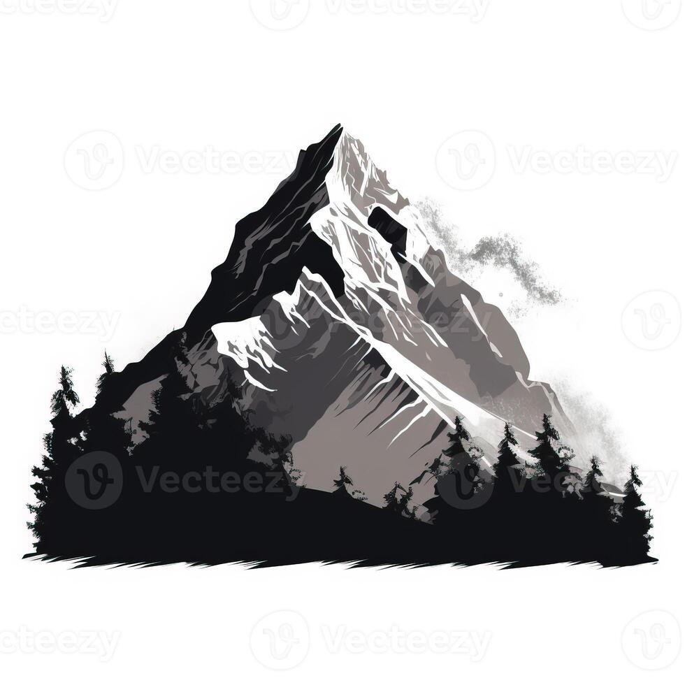 Berge Bleistift Zeichnung einfach Illustration von generiert ai Berge Bleistift Zeichnung einfach foto