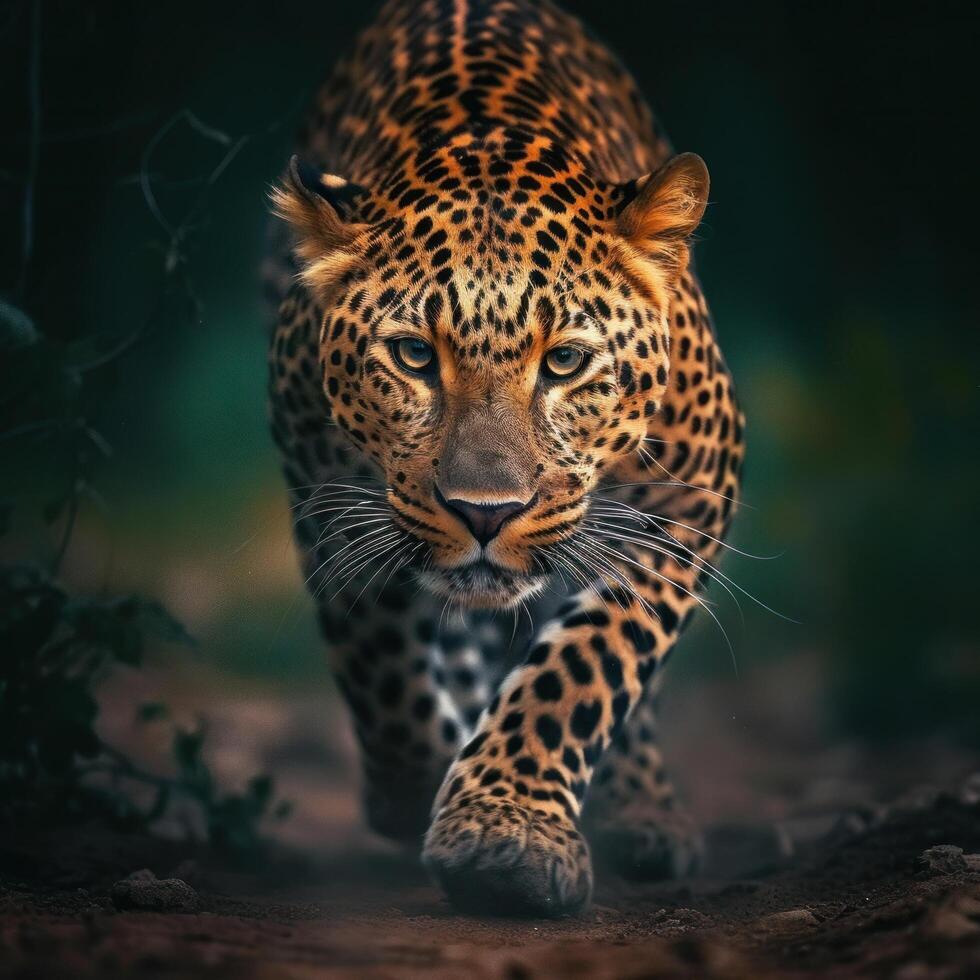 wild Leopard Tier. Illustration ai generativ foto