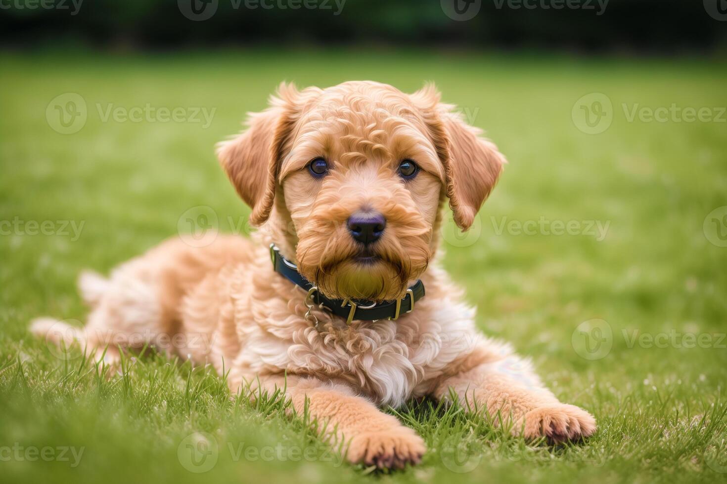 Porträt von ein schön airedale Terrier Hund im das Park. generativ ai foto