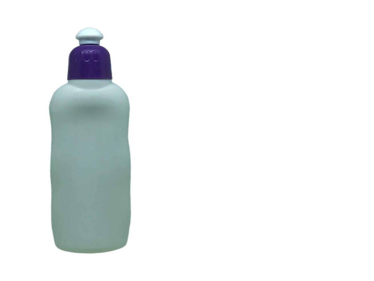 Weiß Flasche mit Blau Deckel foto