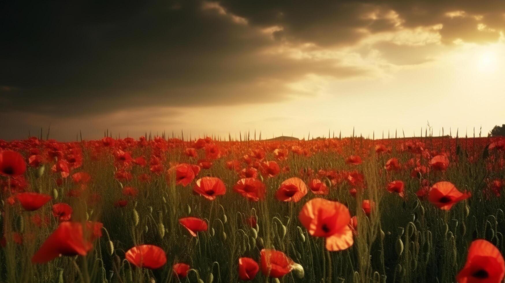 Mohn Blume Hintergrund zum anzac Tag. Illustration ai generativ foto