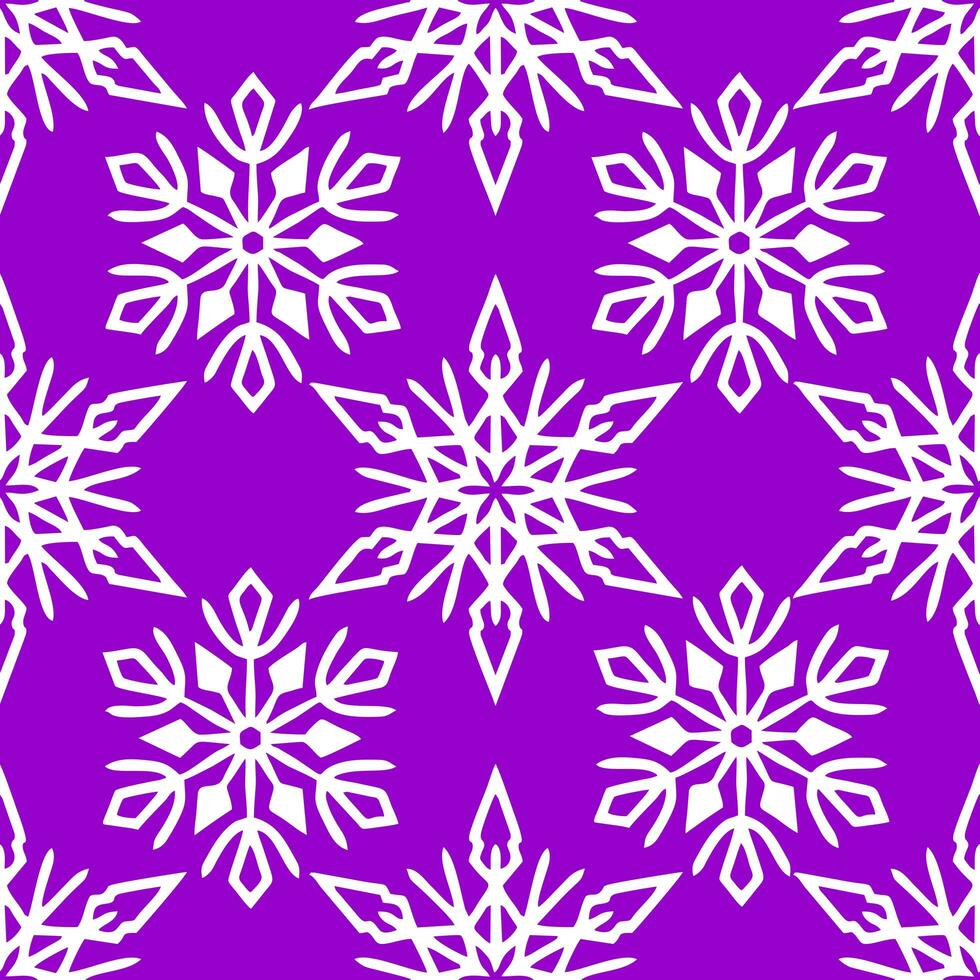 nahtlos Muster von Weiß Schneeflocken auf ein lila Hintergrund, Textur, Design foto