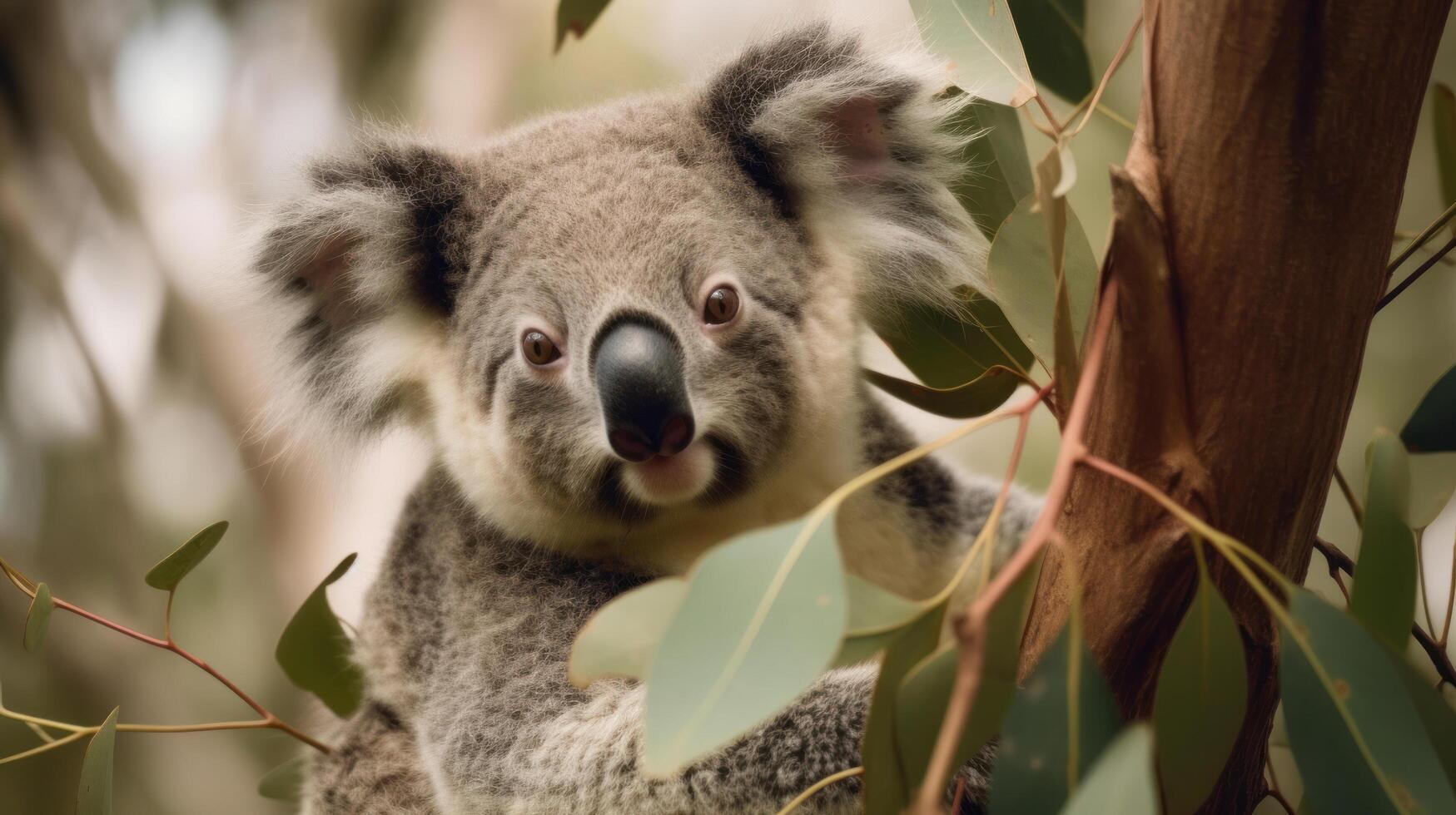 Koala natürlich Hintergrund. Illustration ai generativ foto