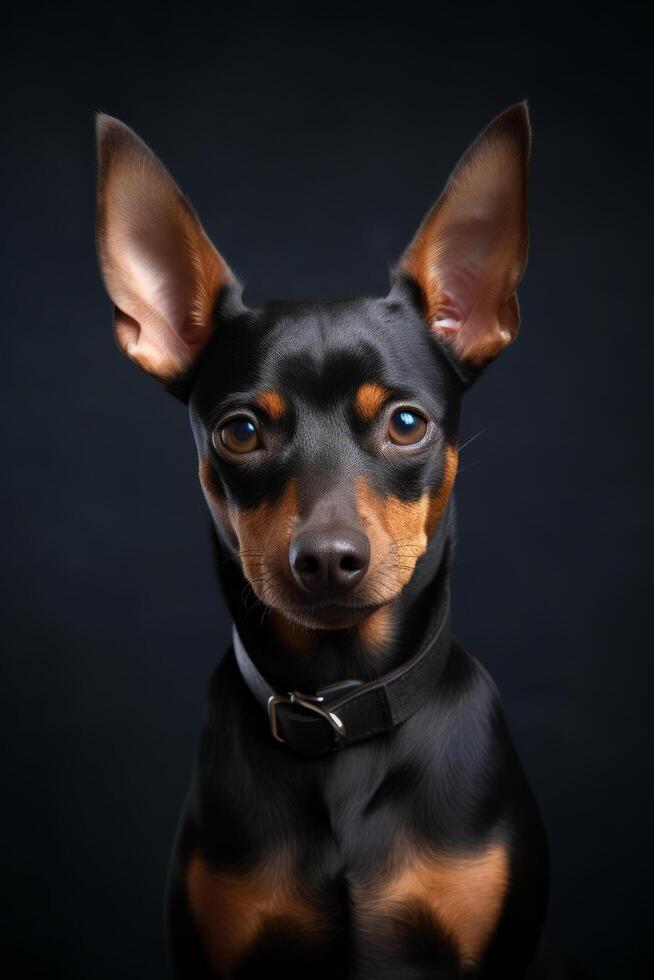 Miniatur Pinscher Hund Illustration ai generativ foto