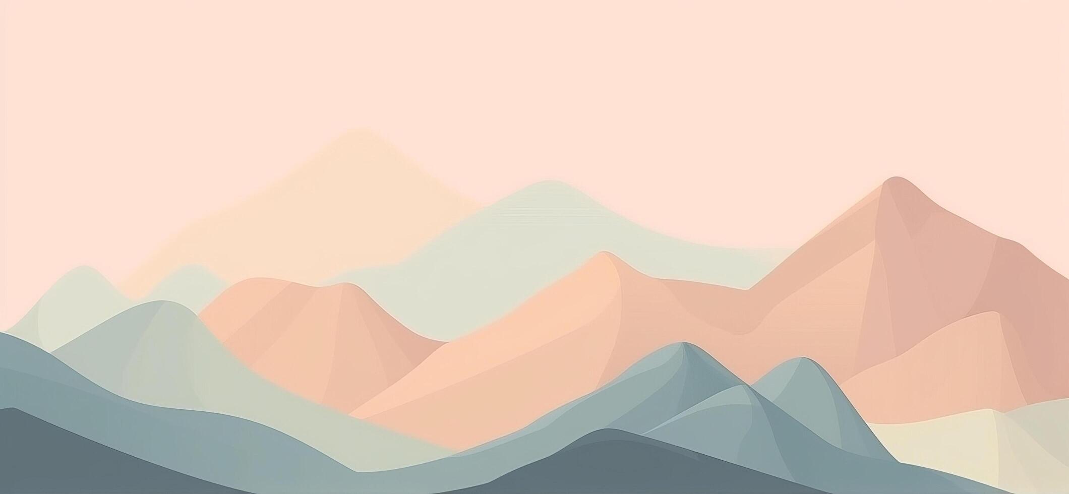 Berg minimalistisch Hintergrund. Illustration ai generativ foto