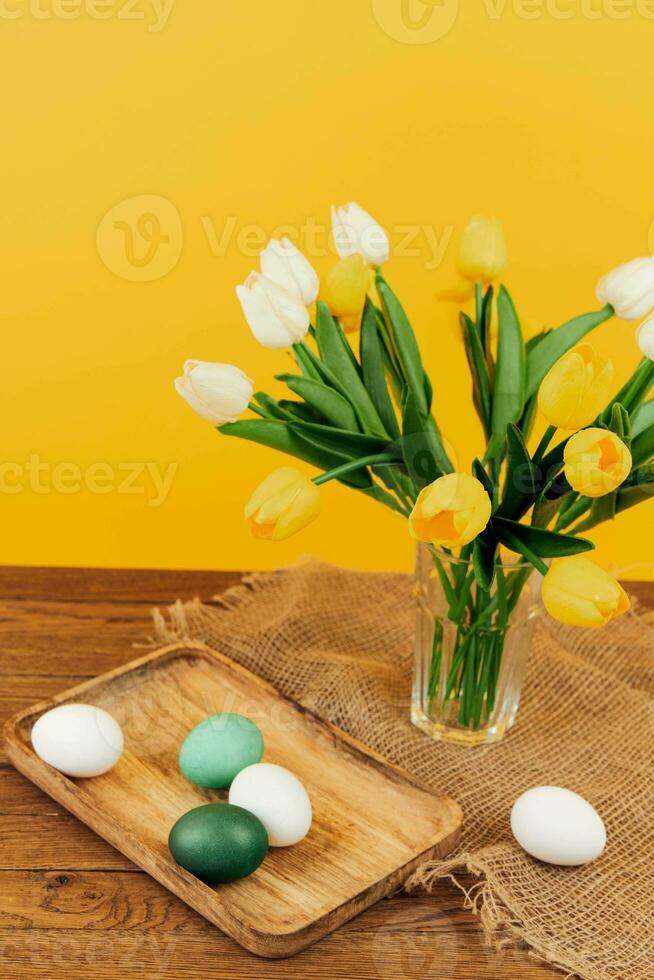 Frühling Blumen Ostern Eier Fest von Christus Dekoration foto