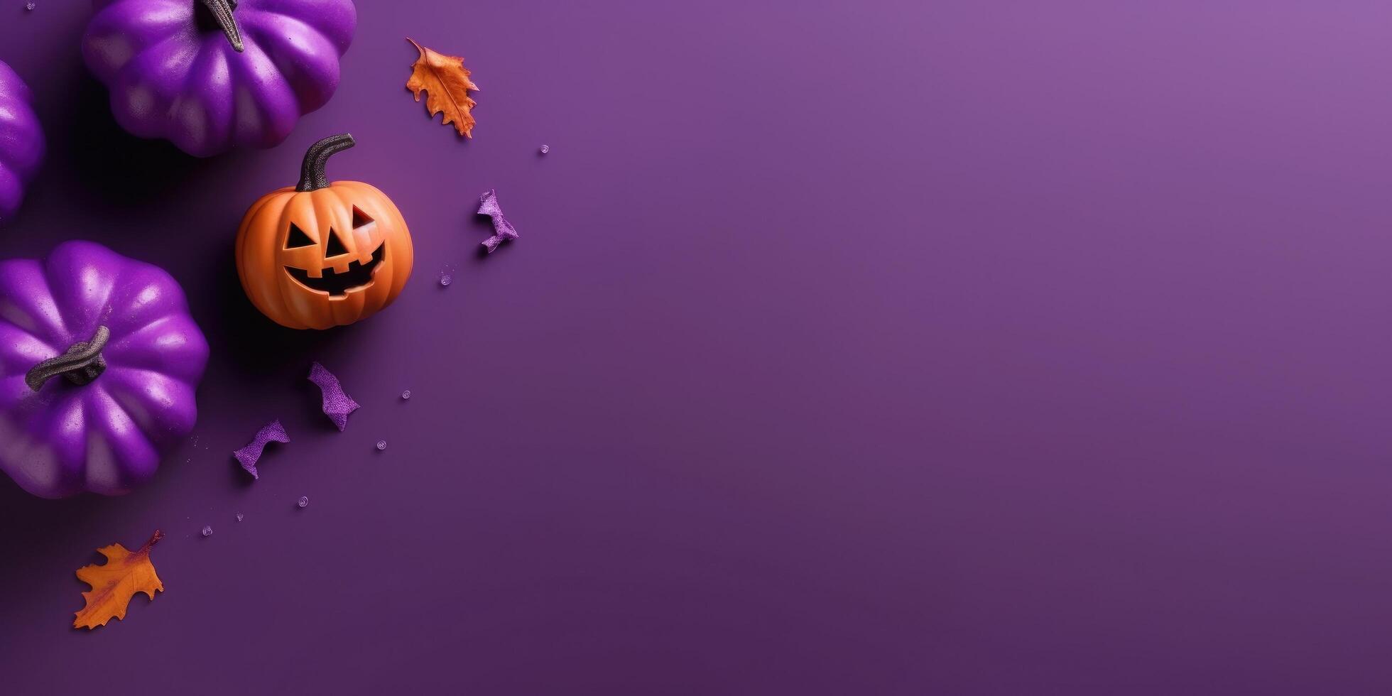 violett Halloween Hintergrund. Illustration ai generativ foto