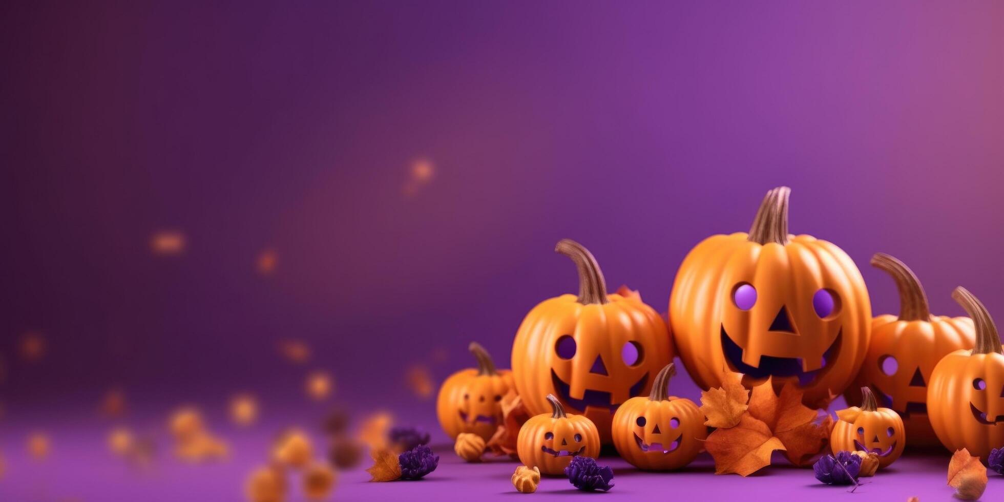 violett Halloween Hintergrund. Illustration ai generativ foto