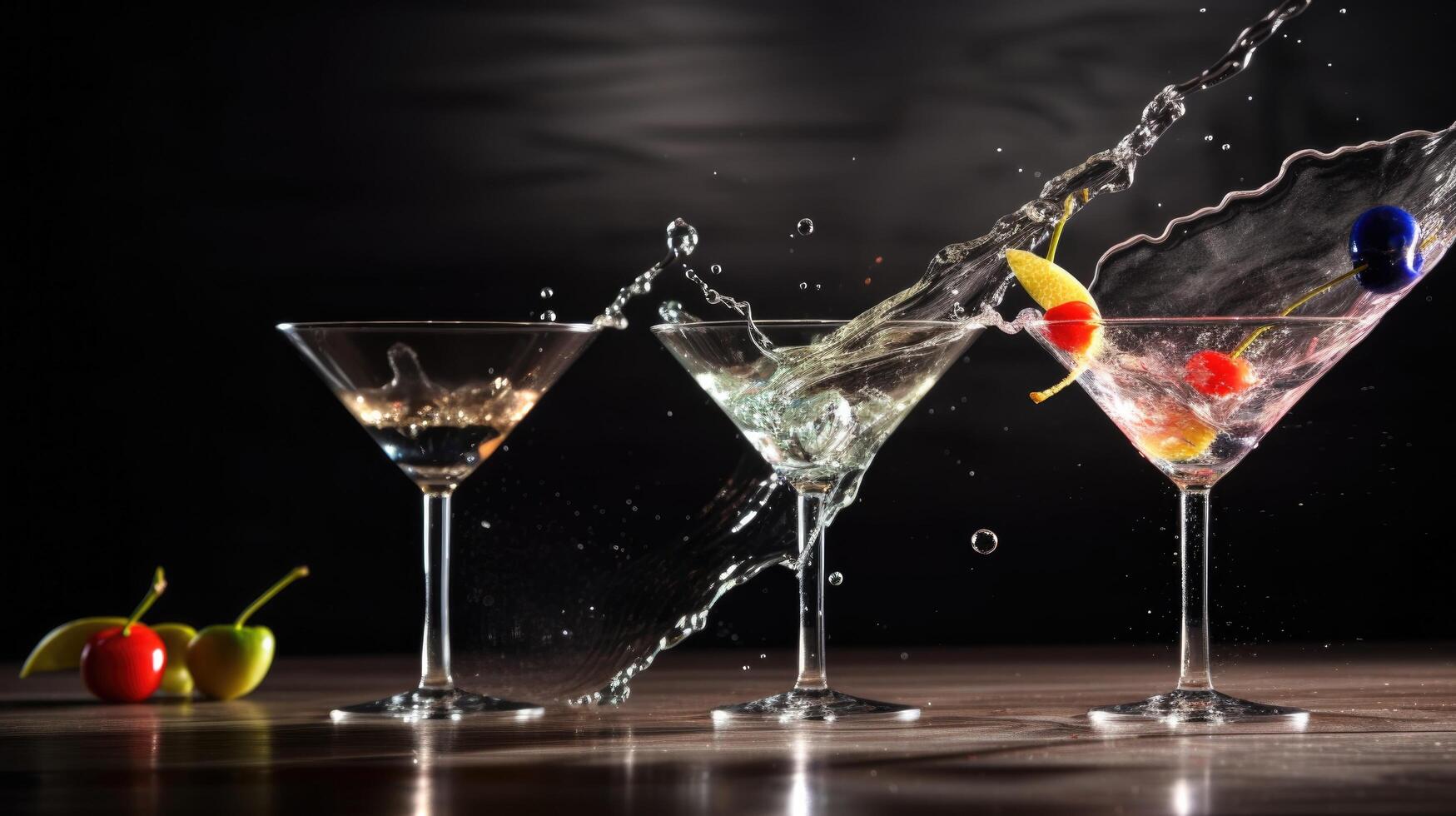 Nahansicht von planschen Martini Cocktails Illustration ai generativ foto