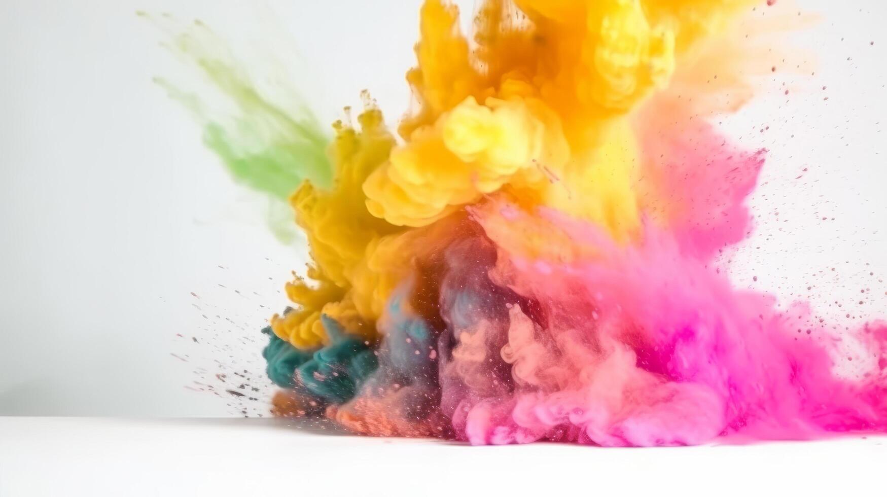 holi Farben. Illustration ai generativ foto