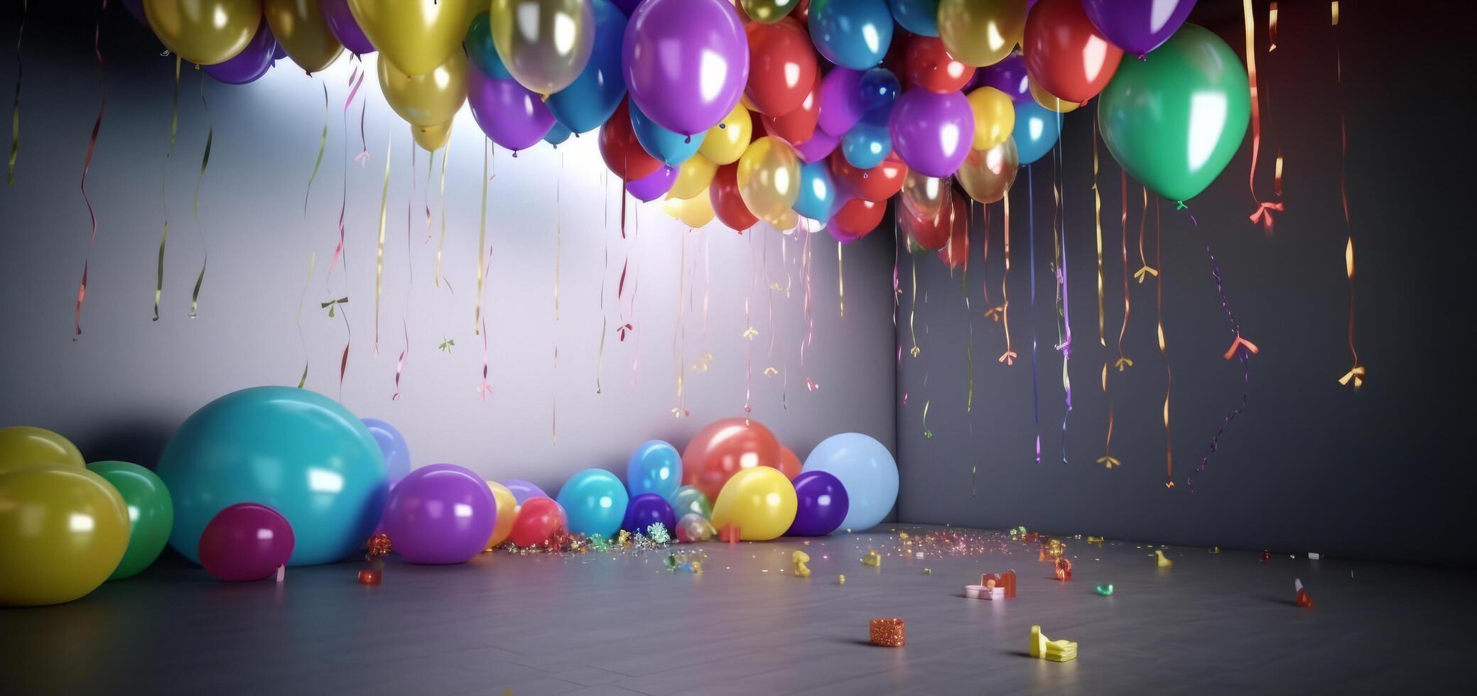 Geburtstag Ballon Hintergrund. Illustration ai generativ foto