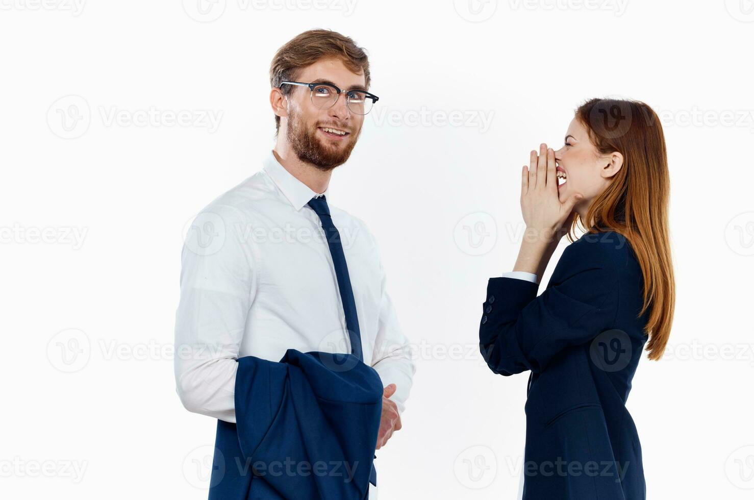 Mann und Frau im Geschäft Anzüge finanziell Manager foto