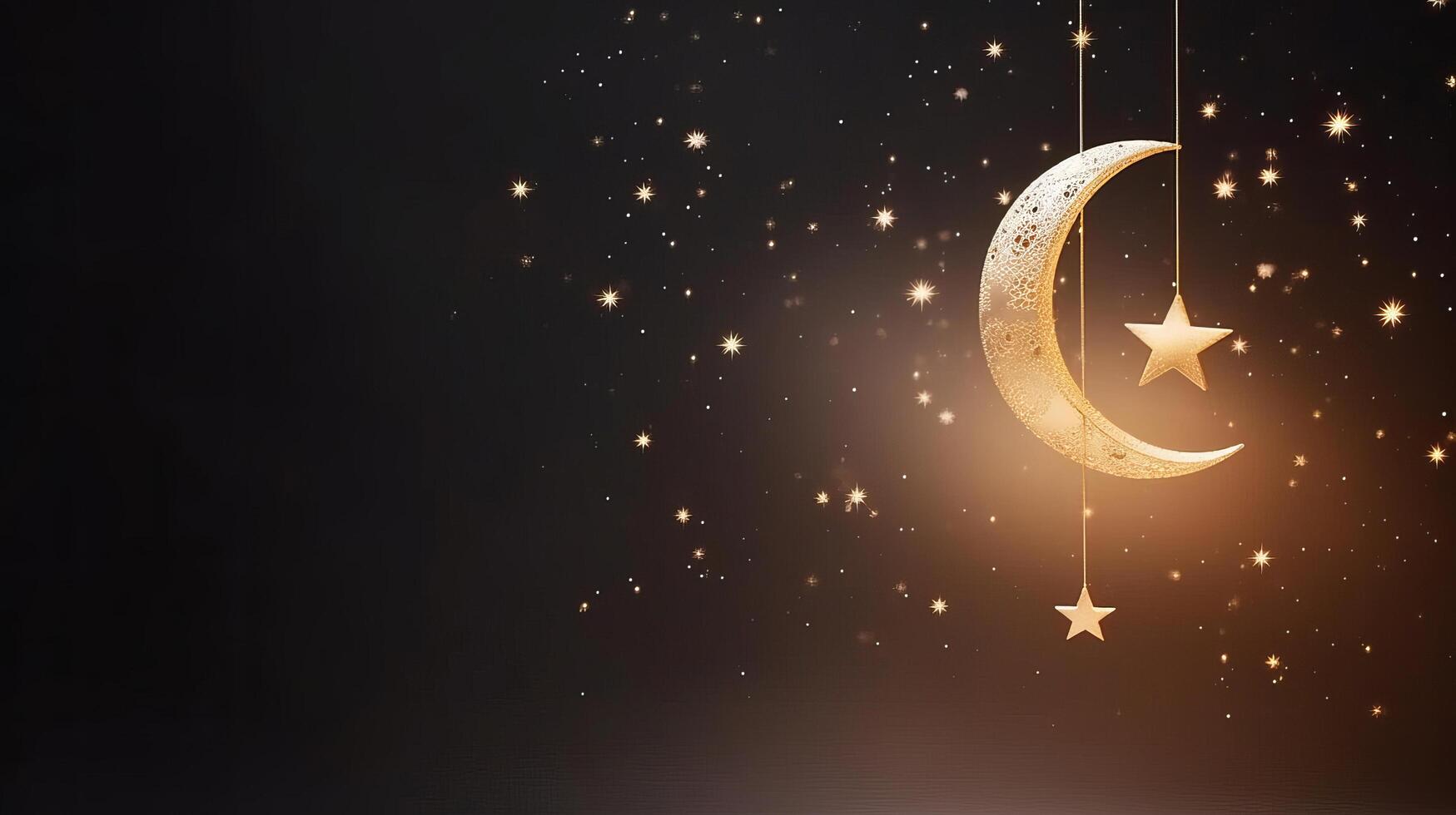 Ramadan Hintergrund mit Mond. Illustration ai generativ foto