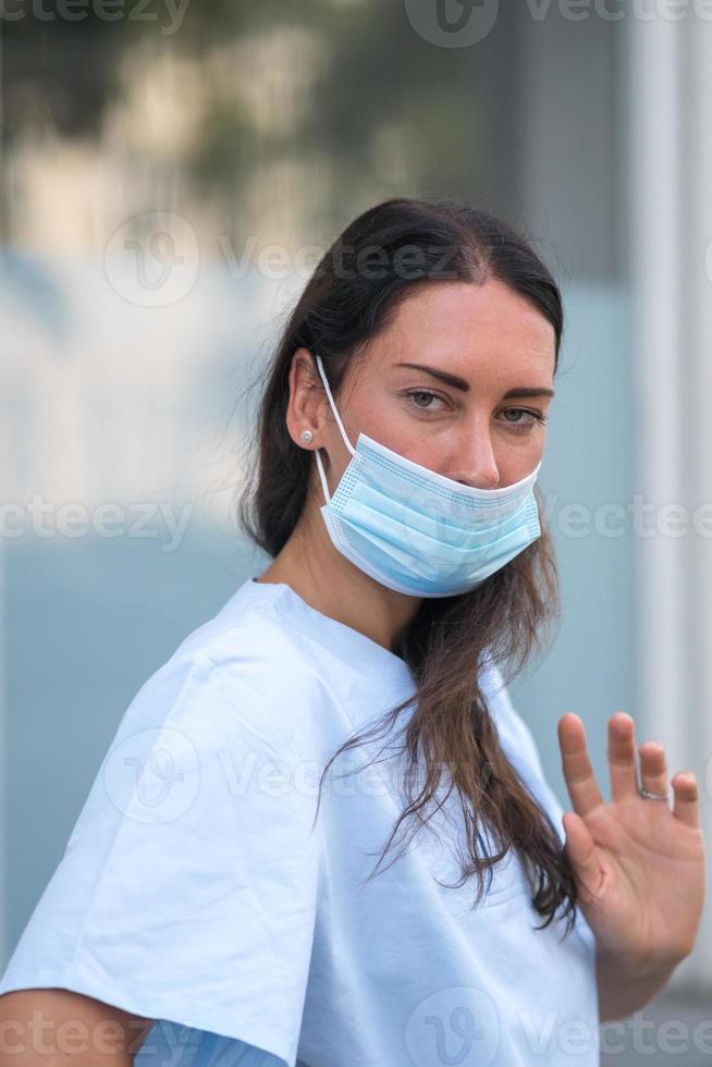 Ärztin mit Maske foto