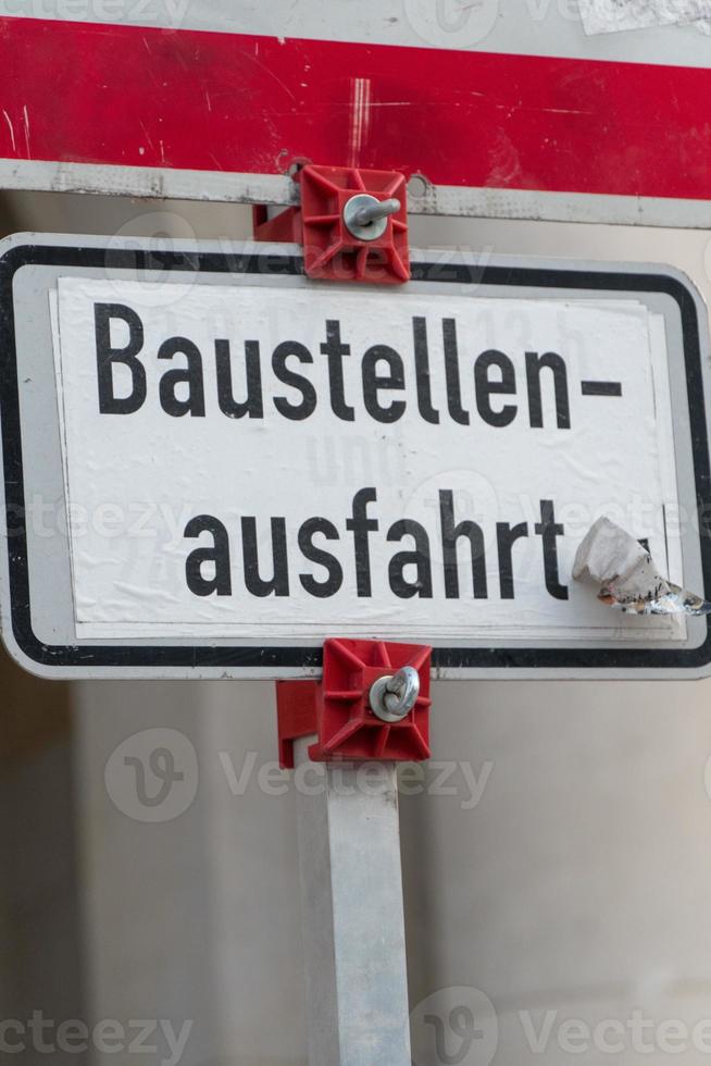 deutsches Baustellenausgangsschild foto