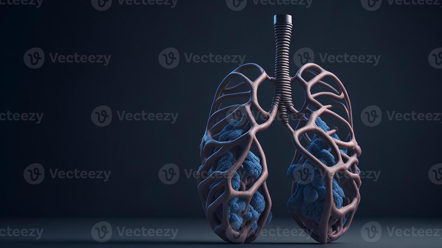 Mensch Lunge Anatomie auf dunkel Hintergrund ai generiert foto