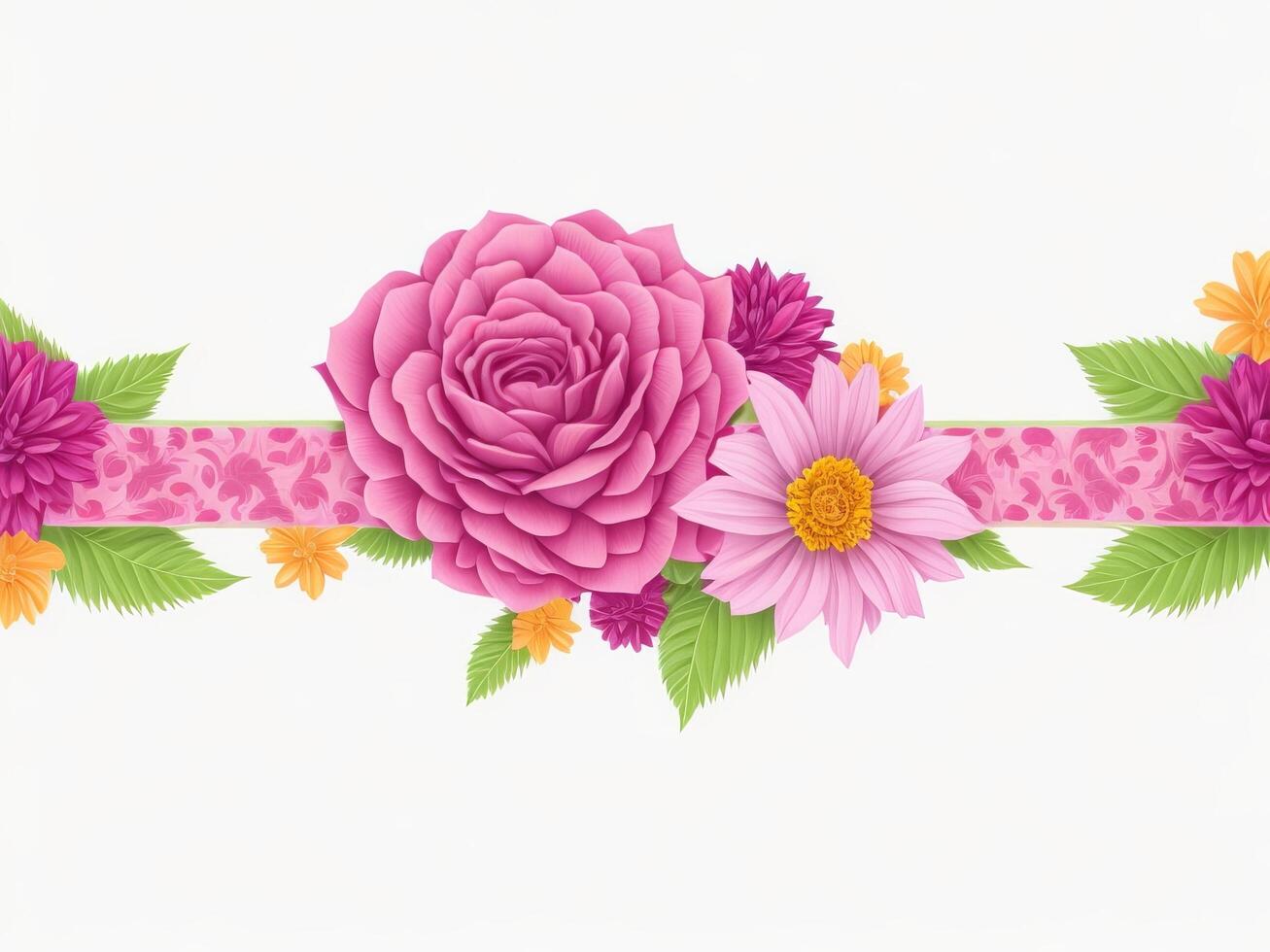 ein Rosa Band mit ein Bogen auf Es, generativ ai foto