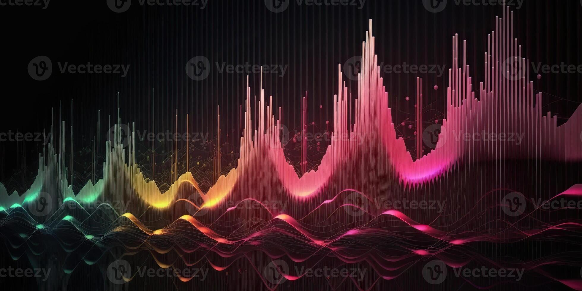 ai generiert. ai generativ. Musik- Audio- Volumen Spektrum Graph. ebenfalls können Sein benutzt zum Lager Marketing Forex Analytik. Grafik Kunst foto