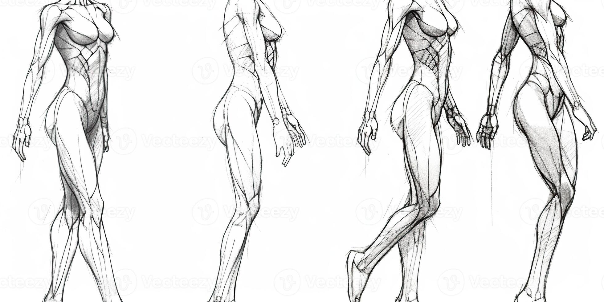 ai generiert. ai generativ. Mensch Körper Anatomie skizzieren. können Sein benutzt zum studieren Medizin Dekoration. Grafik Kunst foto