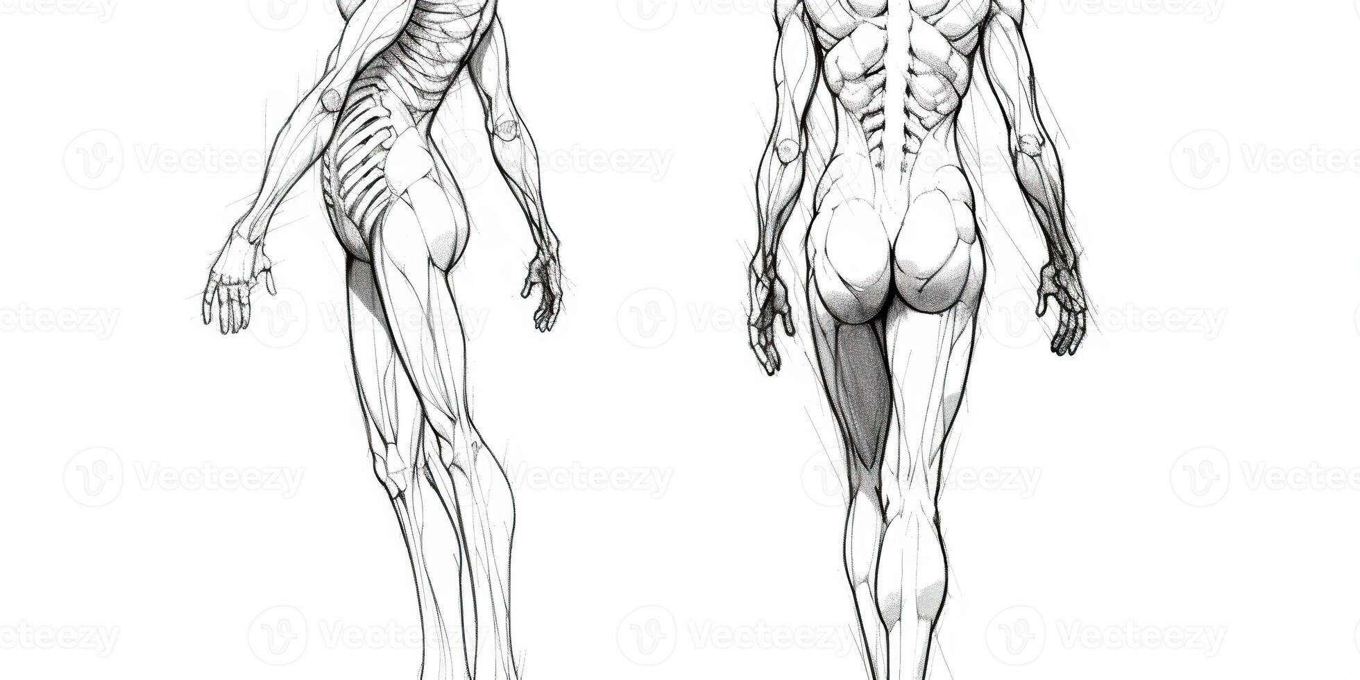 ai generiert. ai generativ. Mensch Körper Anatomie skizzieren. können Sein benutzt zum studieren Medizin Dekoration. Grafik Kunst foto