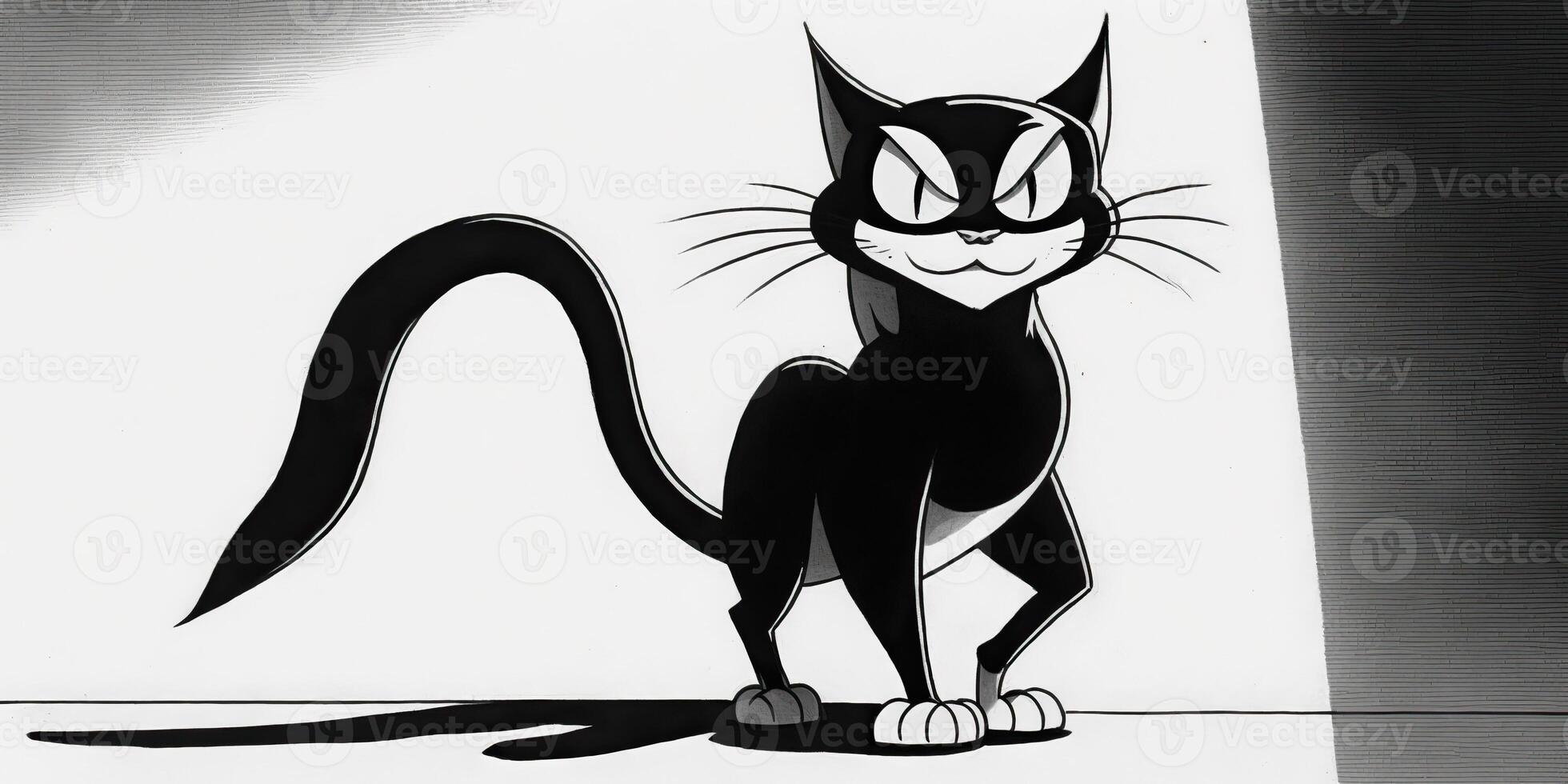 ai generiert. 1935 Leon schlesinger inspiriert Karikatur Katze Charakter. ai generativ. Grafik Kunst foto