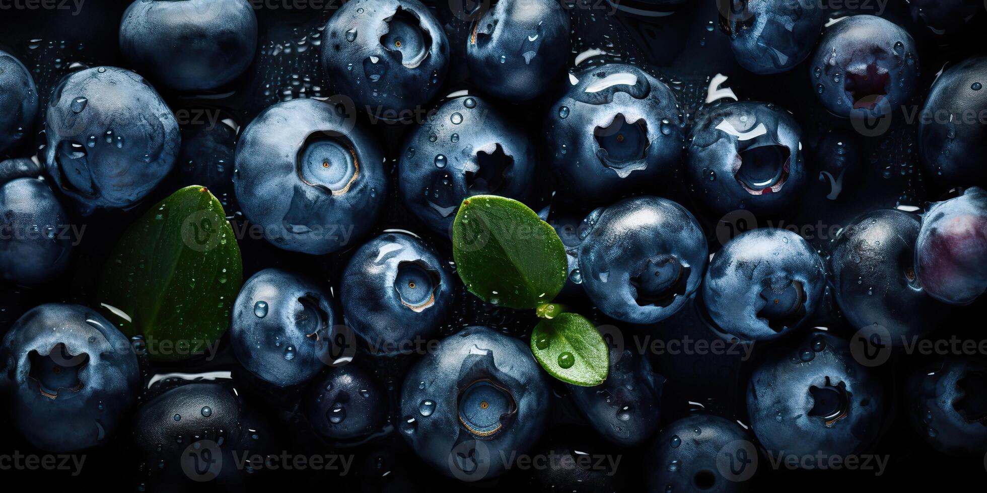 ai generiert. ai generativ. Makro Schuss Muster Hintergrund Obst Beere Blaubeere gesund Vitamin. Grafik Kunst foto