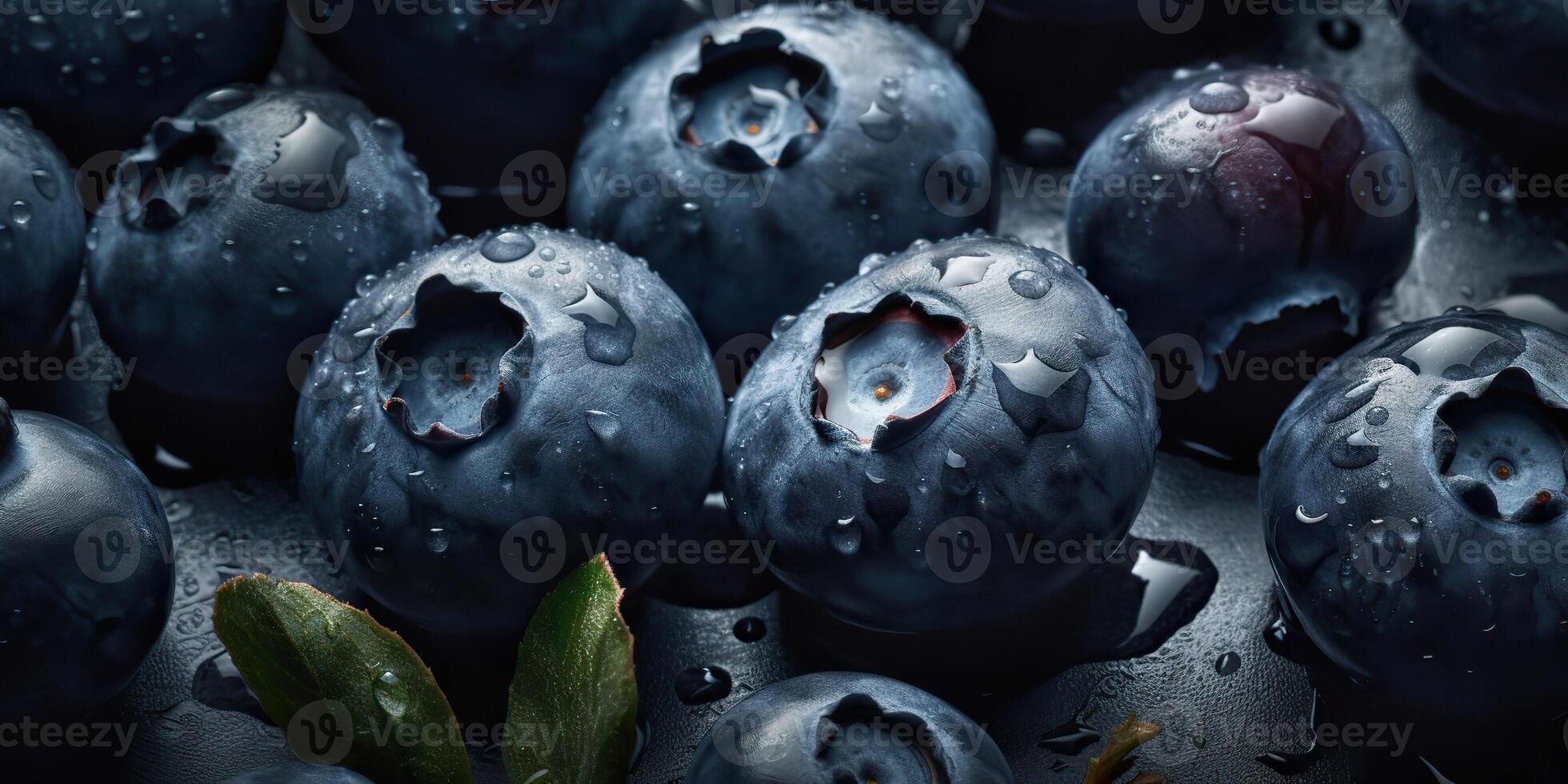 ai generiert. ai generativ. Makro Schuss Muster Hintergrund Obst Beere Blaubeere gesund Vitamin. Grafik Kunst foto